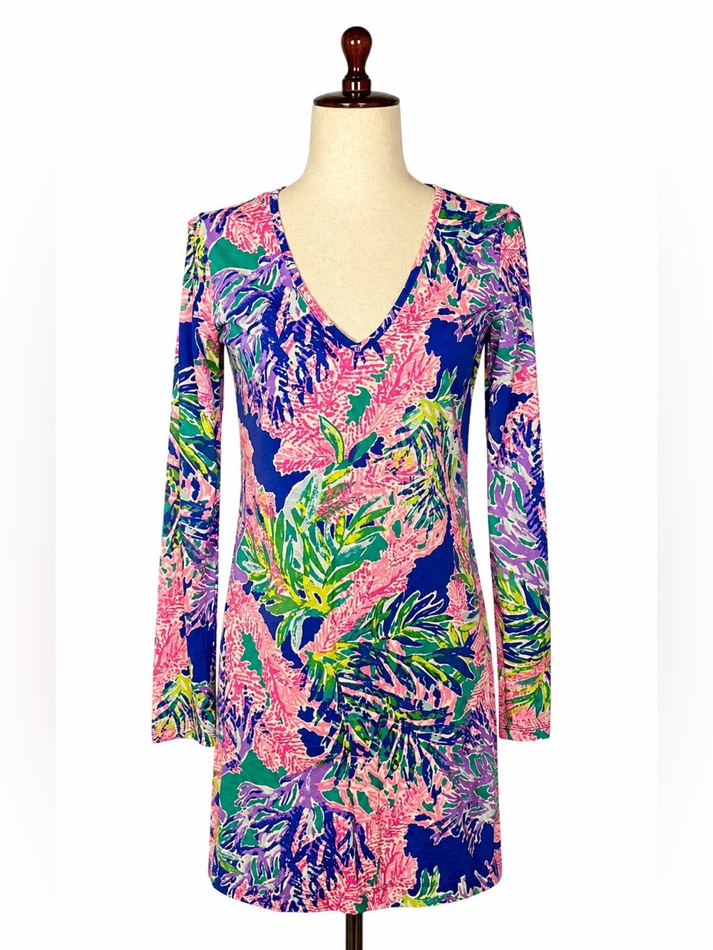 Lilly Pulitzer Pima cotton slip-on saturated tropical print stretch dress. XS